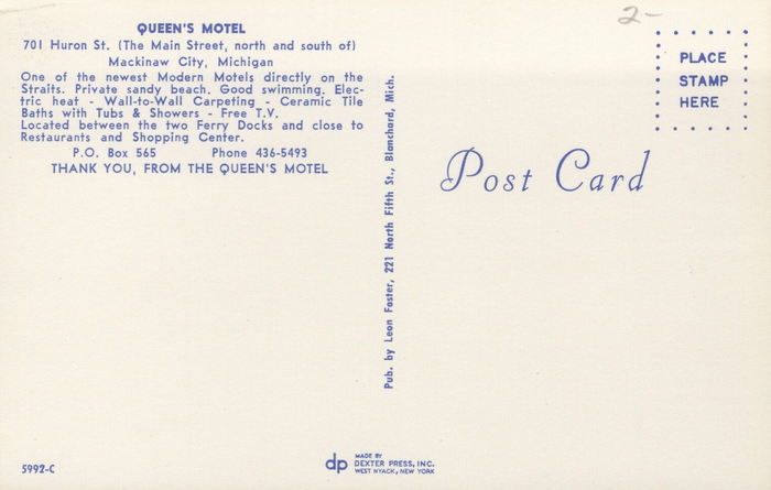 Queens Motel - Old Postcard View (newer photo)